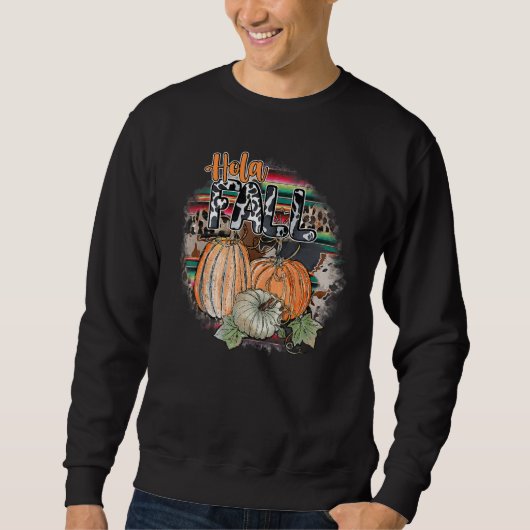 Western Country Pumpkin Hola Fall Cowprint Sweatshirt (Vorderseite)