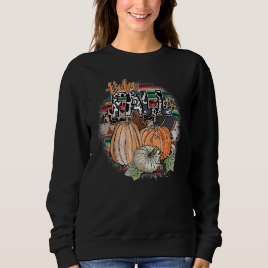 Western Country Pumpkin Hola Fall Cowprint Sweatshirt (Vorderseite)