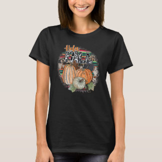 Western Country Pumpkin Hola Fall Cowprint T-Shirt