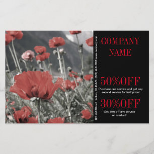 Western Country Red Poppe Florist Aromatherapie Flyer
