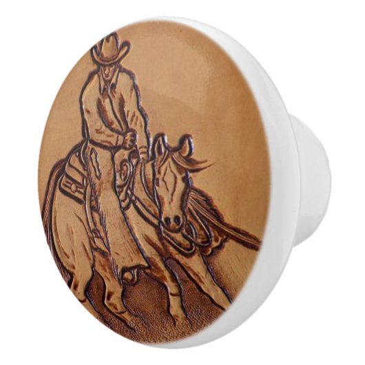 Western Country Reiten Rodeo Cowboy Keramikknauf (Rechts)