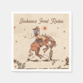 Western Country Rodeo Cowboy Birthday Paper Teller Serviette (Vorderseite)