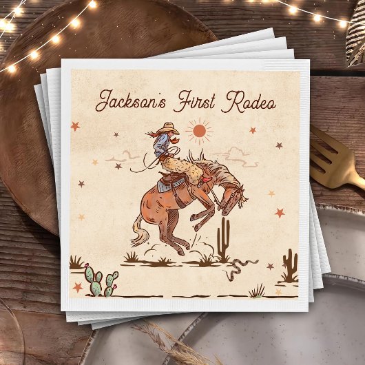Western Country Rodeo Cowboy Birthday Paper Teller Serviette