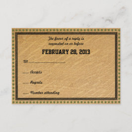 Western Country Rodeo Wedding RSVP Cards Karte