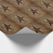 Western Country Rustic Burlap Primitive Texas Star Geschenkpapier (Ecke)