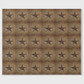 Western Country Rustic Burlap Primitive Texas Star Geschenkpapier (Flach)
