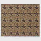Western Country Rustic Burlap Primitive Texas Star Geschenkpapier (Flach)
