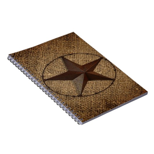 Western Country Rustic Burlap Primitive Texas Star Notizblock (Rechte Seite)