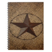 Western Country Rustic Burlap Primitive Texas Star Notizblock (Vorderseite)