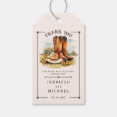 Western Country Rustic Cowboy Boots Gastgeschenk H Geschenkanhänger (Vorderseite)