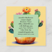 Western Country Succulent Cacti Cactus Quadratische Visitenkarte (Rückseite)