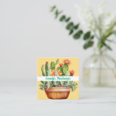 Western Country Succulent Cacti Cactus Quadratische Visitenkarte (Stehend Vorderseite)