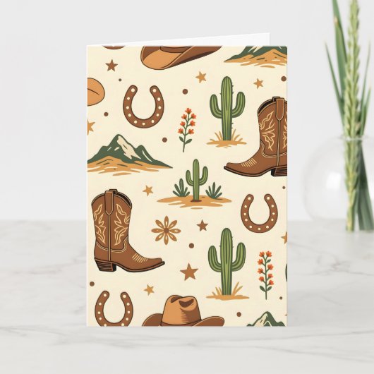 Western country theme with cactus karte (Vorderseite)