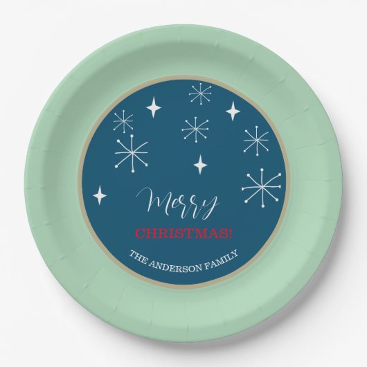 Western Country Village Schnee Weihnachten Pappteller (Vorderseite)