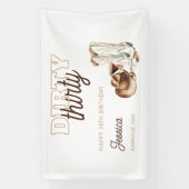 Western Country White Dirty Thirty 30th Birthday Banner (Vertikal)