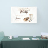 Western Country White Dirty Thirty 30th Birthday Banner (Messe)
