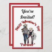 Western Couple Cowboy Dog Einladung (Vorne/Hinten)