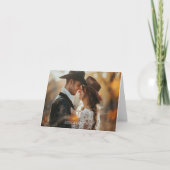 Western Couple Foto geklappt Danke Karte (Vorderseite)