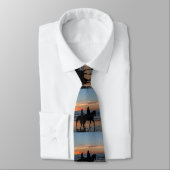 Western Couple Horseback Riding Beach Sunset Tie Krawatte (Gebunden)