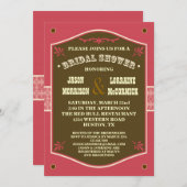 Western Couple's Bridal Dusche Einladung (Vorne/Hinten)