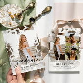 Western Cow Print Foto Graduation Party Einladung