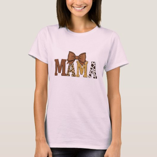 Western Cow Print Mama T - Shirt (Vorderseite)