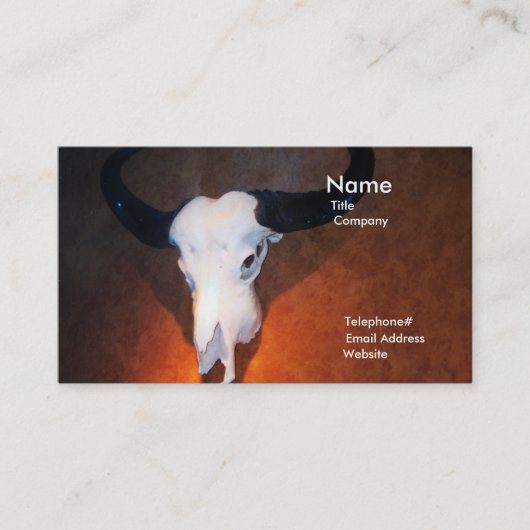 Western Cow Skull Bull SouthWest art business card Visitenkarte (Vorderseite)