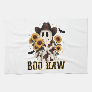 Western Cow Spot Gruseliger Geist Boo Haw Geschirrtuch