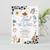 Western Cowboy 2. Geburtstagseinladung Einladung (Stehend Vorderseite)