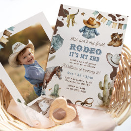 Western Cowboy 2. Rodeo Foto Geburtstagsparty Einladung