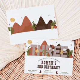 Western Cowboy 3. Geburtstag Einladung