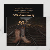 Western Cowboy 50. Hochzeit Einladung (Vorne/Hinten)