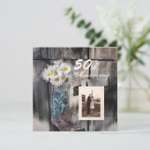 Western Cowboy 50. Hochzeitstag Einladung (Stehend Vorderseite)