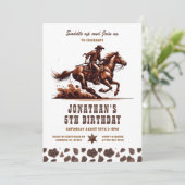 Western Cowboy 5. Rodeo Geburtstag Einladung (Stehend Vorderseite)