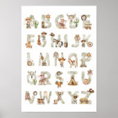 Western Cowboy Alphabet ABC Poster For Kids Room (Vorne)