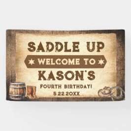 Western Cowboy auf Sattel Banner