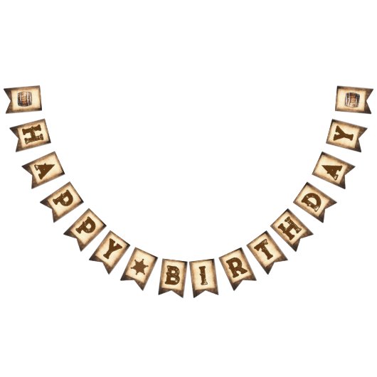 Western Cowboy auf Sattel Wimpelkette (Alle)