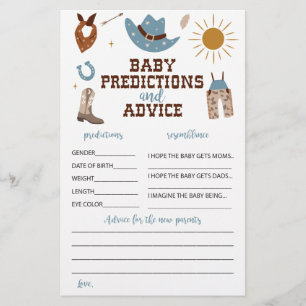 Western Cowboy Baby Duschberatung und Vorhersagen Flyer