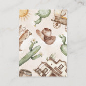 Western Cowboy Baby Duschdusche Windelwanne Begleitkarte (Rückseite)