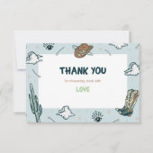 Western Cowboy Baby Dusche Danke Karte (Vorderseite)