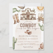 Western Cowboy Baby Dusche Einladung (Vorderseite)