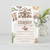 Western Cowboy Baby Dusche Einladung (Stehend Vorderseite)