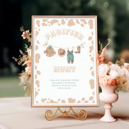 Western Cowboy Baby Dusche Schnuller Jagd Poster