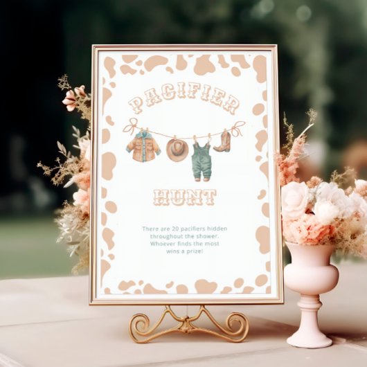 Western Cowboy Baby Dusche Schnuller Jagd Poster