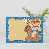 Western-Cowboy-Baby-Duschen-Einladungen Einladung (Stehend Vorderseite)