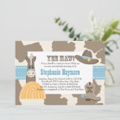 Western-Cowboy-Baby-Duschen-Einladungen Einladung (Stehend Vorderseite)