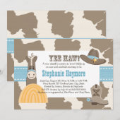 Western-Cowboy-Baby-Duschen-Einladungen Einladung (Vorne/Hinten)