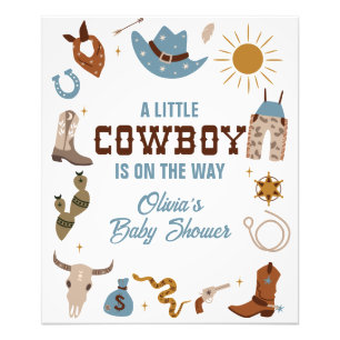 Western Cowboy Baby Duschzeichen Fotodruck