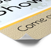 Western Cowboy Baby Duschzeichen Poster (Ecke)