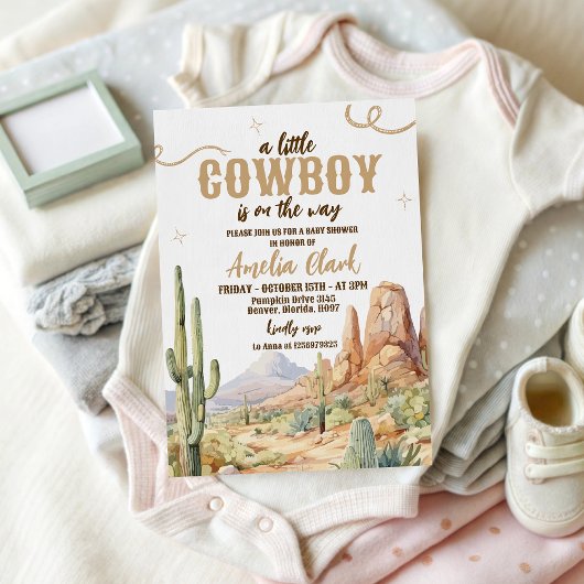 Western Cowboy Baby Shower Invite Einladung